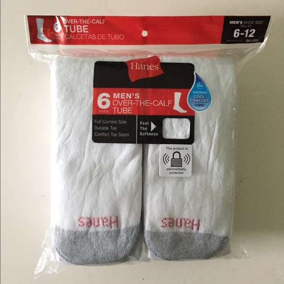 Hanes Men/'s Over the Calf Tube Socks 6-Pack